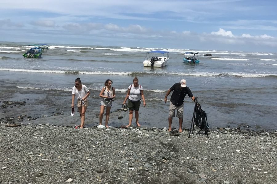 Visitors landing on the beach at Corcovado National Park, Osa Peninsula