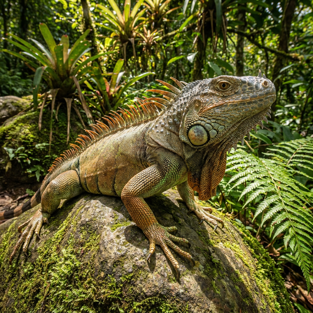 Green iguana detail, Manuel Antonio National Park guided tour