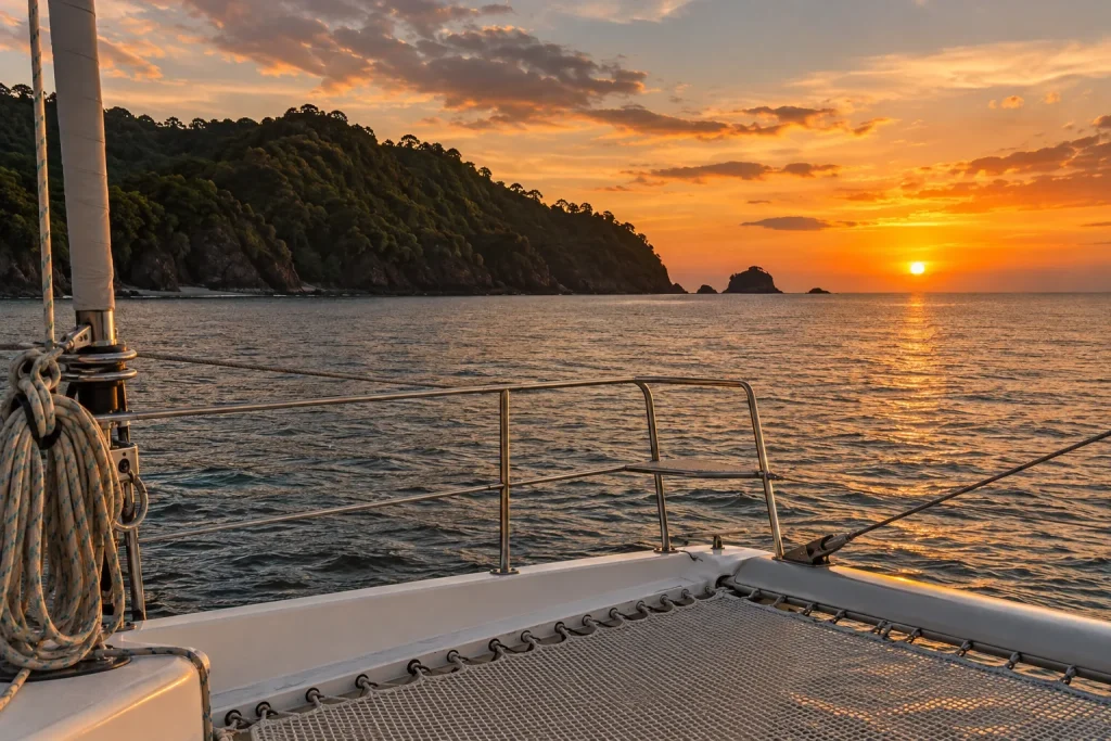 catamaran 3 — AI-generated illustrative tour concept; not a photograph of the actual departure or venue